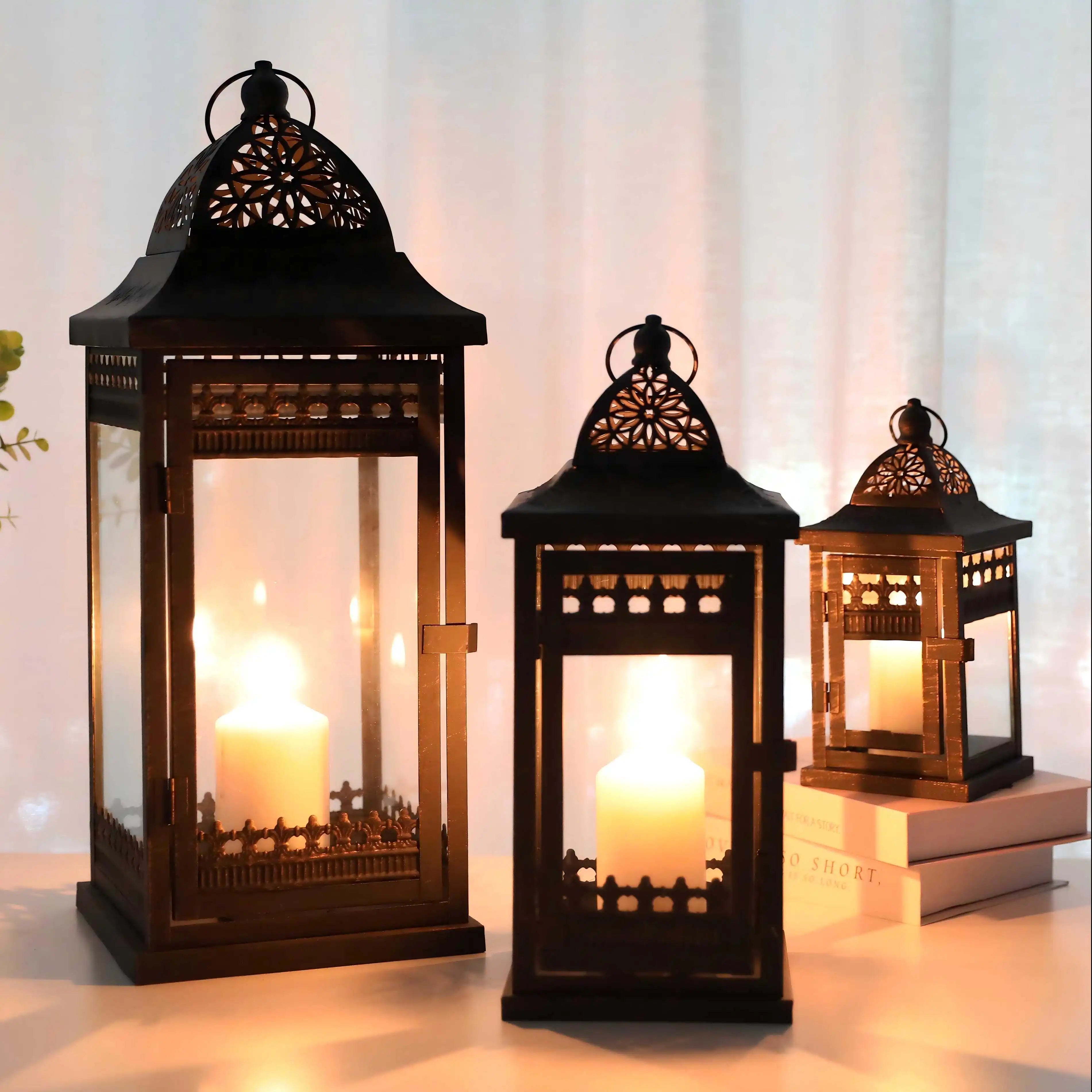 9.5"&14.5"&20" High Decorative Candle Lanterns ( Set of 3）-0