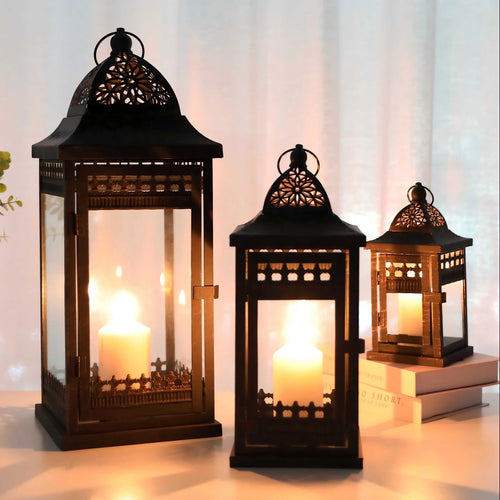 9.5"&14.5"&20" High Decorative Candle Lanterns ( Set of 3）-0