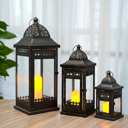 9.5"&14.5"&20" High Decorative Candle Lanterns ( Set of 3）-1