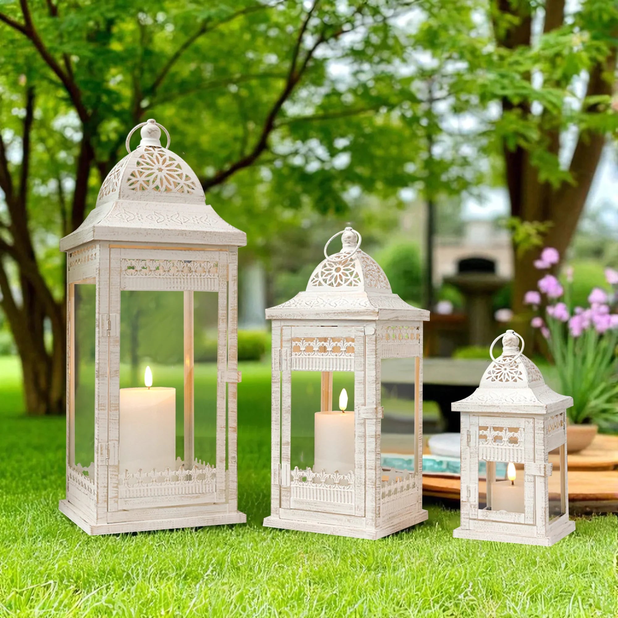 9.5"&14.5"&20" High Decorative Candle Lanterns ( Set of 3）-5